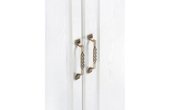 Шкаф двухдверный  Ливерпуль, распашной для одежды, белый / ясень ваниль