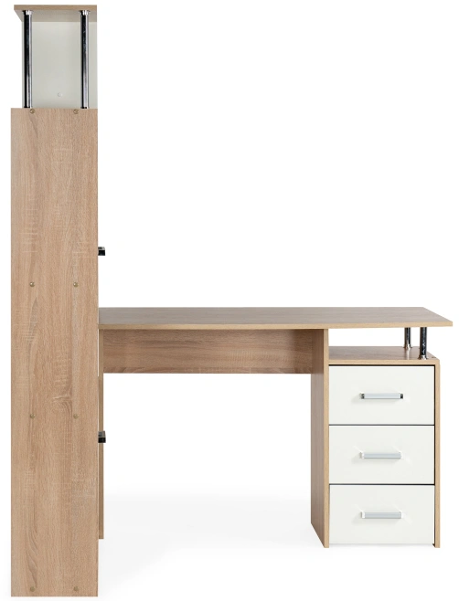 Стол компьютерный левый КС-15, дуб сонома / белый