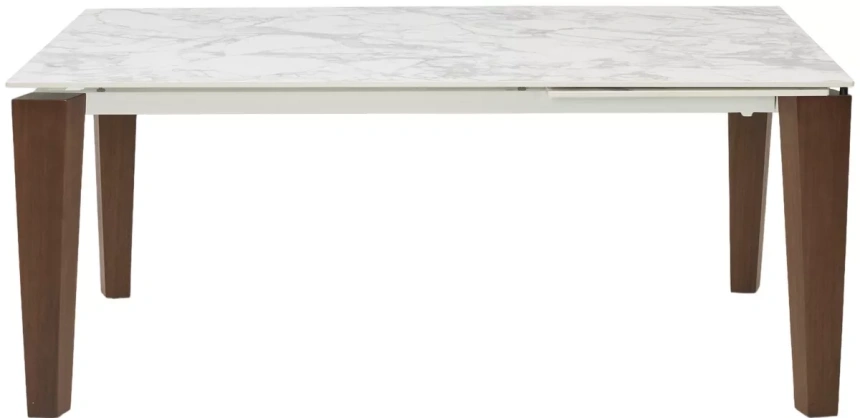 Обеденный раздвижной стол Esmir 180, matte arabescato solid ceramic, орех