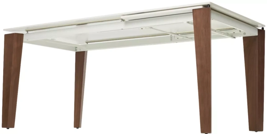 Обеденный раздвижной стол Esmir 180, matte arabescato solid ceramic, орех