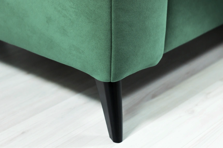 Диван прямой Нельсон 155, ткань Lamb mustard, декор Венге