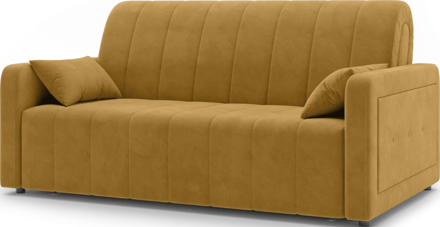 Диван прямой Борго 160, модель 107, Ultra Mustard (соломенный) / венге