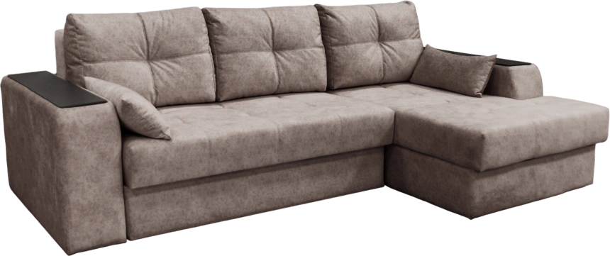 Диван угловой Остин, угол правый, ткань NAPOLI-A 04, декор Венге