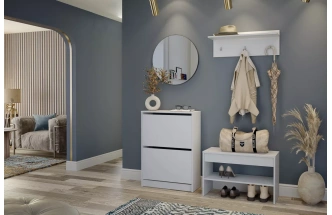 Тумба для обуви Лофт, 2 фасада 68x93,6x28, Белый