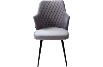 Стул Herman, поворотный, серый #27, велюр, черный каркас