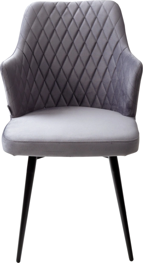 Стул Herman, поворотный, серый #27, велюр, черный каркас