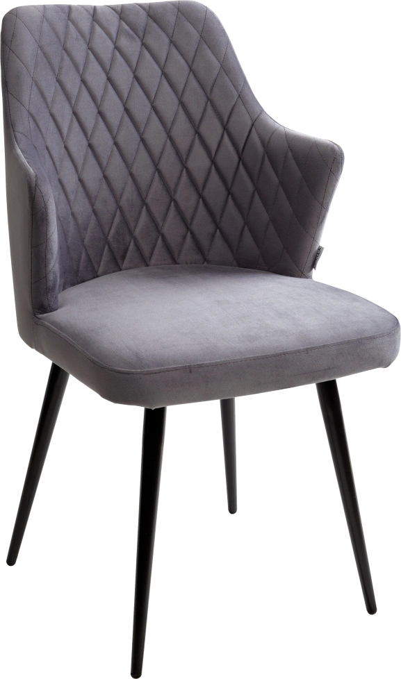 Стул Herman, поворотный, серый #27, велюр, черный каркас