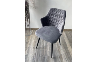 Стул Herman, поворотный, серый #27, велюр, черный каркас