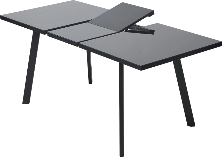 Кухонный стол раздвижной Форел 120, черный, стекло черный