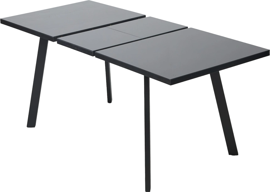 Кухонный стол раздвижной Форел 120, черный, стекло черный
