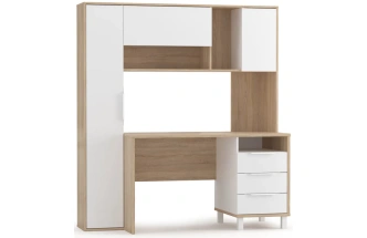 Письменный стол Комфорт 12.95, 162x60,3x180, дуб сонома / белый шагрень