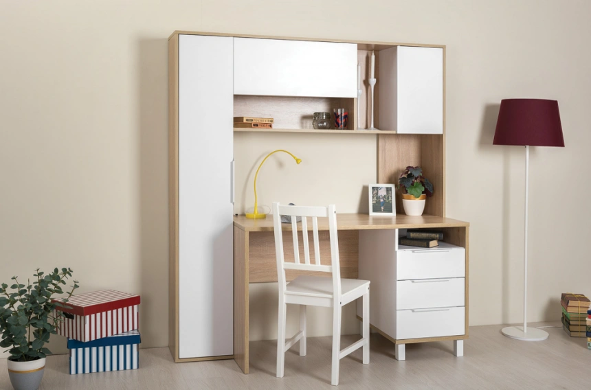 Письменный стол Комфорт 12.95, 162x60,3x180, дуб сонома / белый шагрень