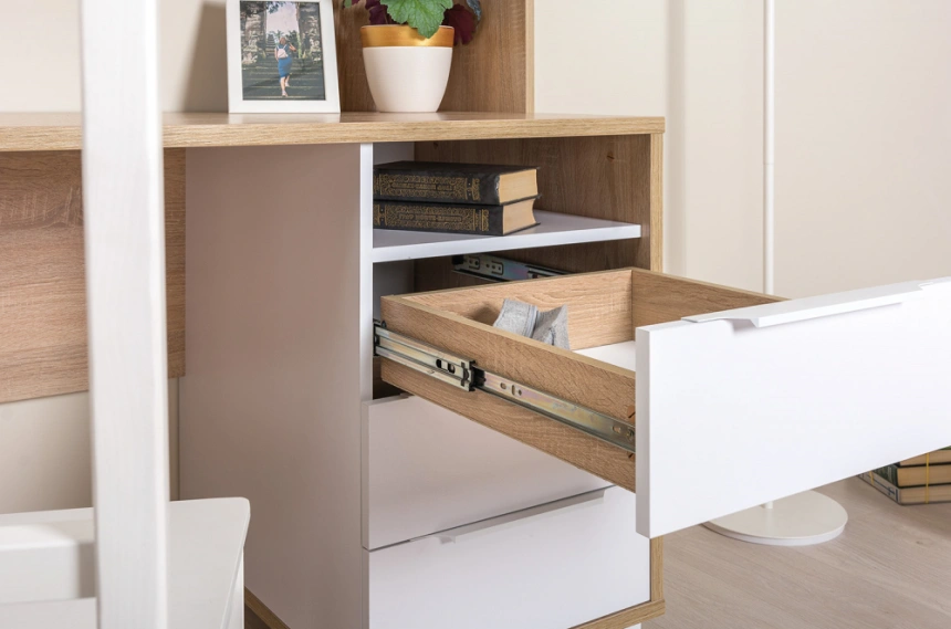 Письменный стол Комфорт 12.95, 162x60,3x180, дуб сонома / белый шагрень