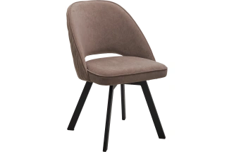 Стул Duna, поворотный, мягкий, B5 Капучино, велюр, черный каркас