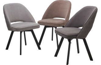 Стул Duna, поворотный, мягкий, B5 Капучино, велюр, черный каркас