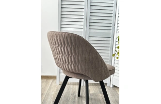 Стул Duna, поворотный, мягкий, B5 Капучино, велюр, черный каркас