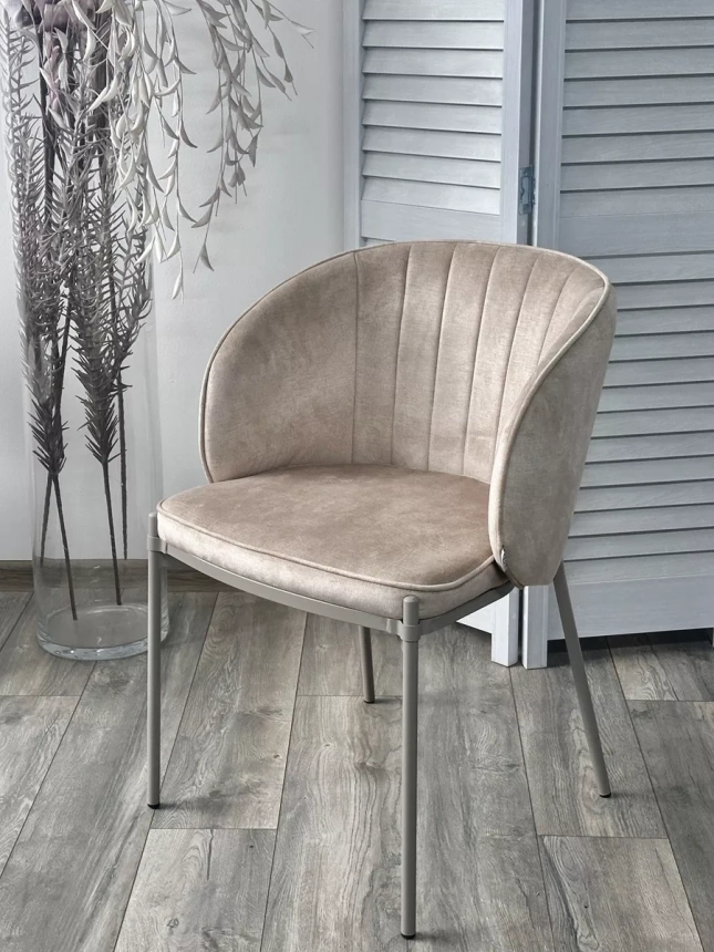Стул Diana, мягкий, VBP-207 античный бежевый, велюр, латте каркас