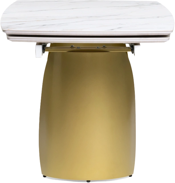 Кухонный стол раздвижной Готланд, 180(240), керамика, вяз скандинавский, каркас золотой