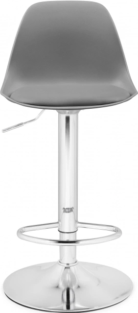Барный стул Soft, пластик / экокожа серый / хром