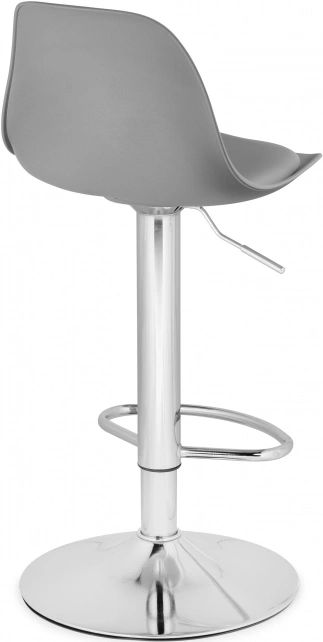 Барный стул Soft, пластик / экокожа серый / хром