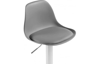 Барный стул Soft, пластик / экокожа серый / хром