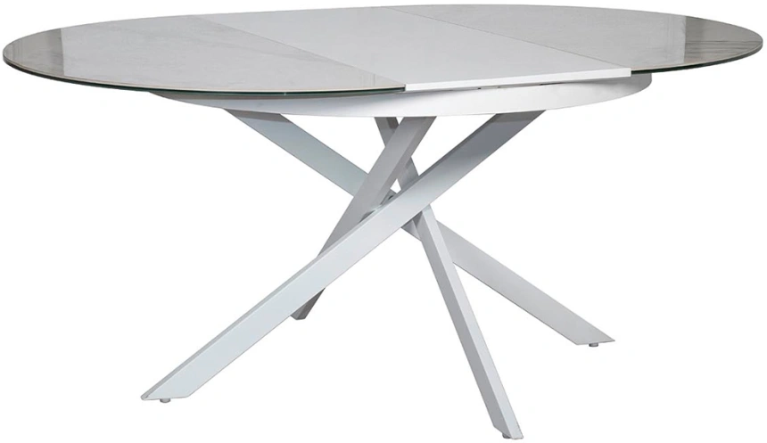 Обеденный раздвижной стол 83MC-1907DT WH, 120(170), керамика, белый мрамор / белый