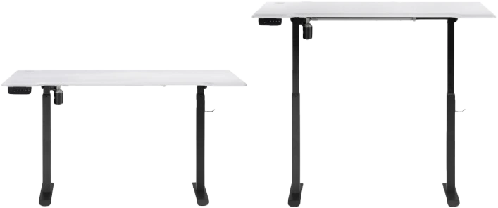 Стол компьютерный Маркос, 140, с механизмом подъема, белая шагрень / черный