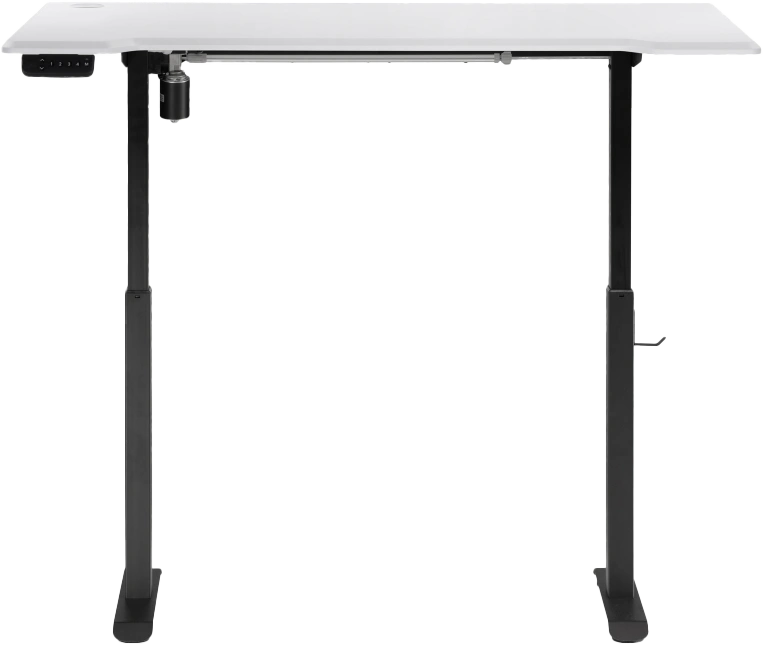 Стол компьютерный Маркос, 140, с механизмом подъема, белая шагрень / черный