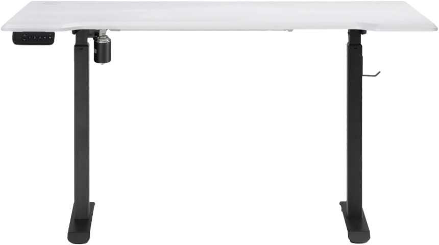 Стол компьютерный Маркос, 140, с механизмом подъема, белая шагрень / черный
