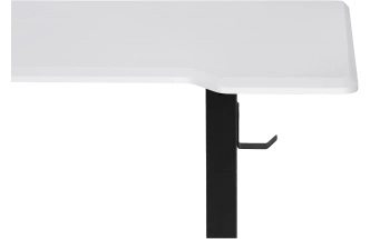 Стол компьютерный Маркос, 140, с механизмом подъема, белая шагрень / черный