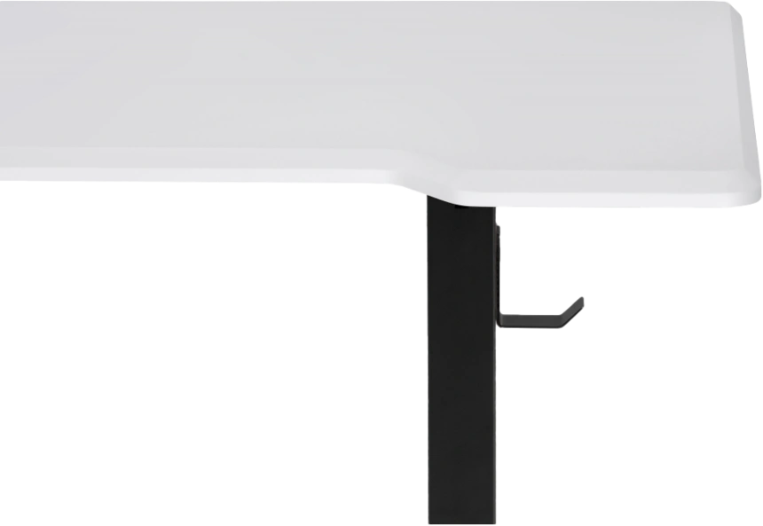 Стол компьютерный Маркос, 140, с механизмом подъема, белая шагрень / черный