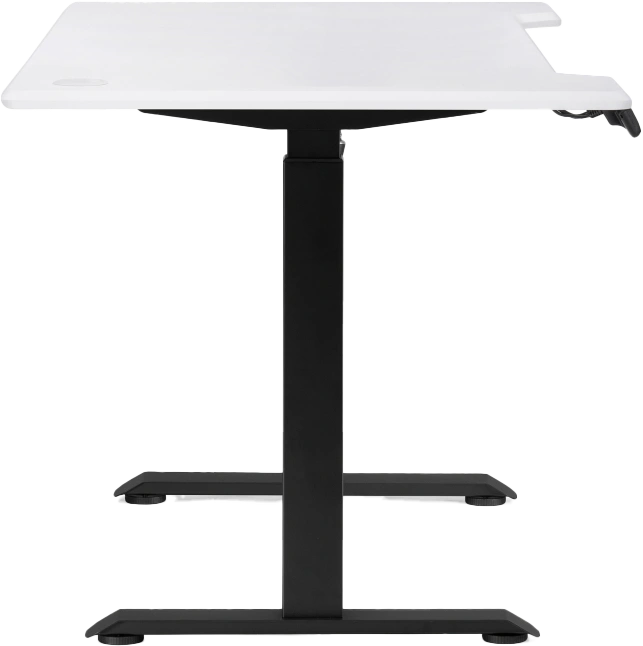 Стол компьютерный Маркос, 140, с механизмом подъема, белая шагрень / черный