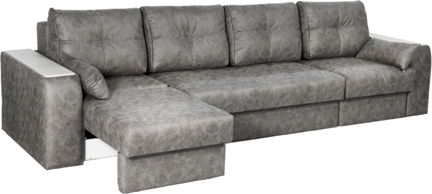 Диван прямой Остин 3, ткань Buffalo grey, декор Рамух белый