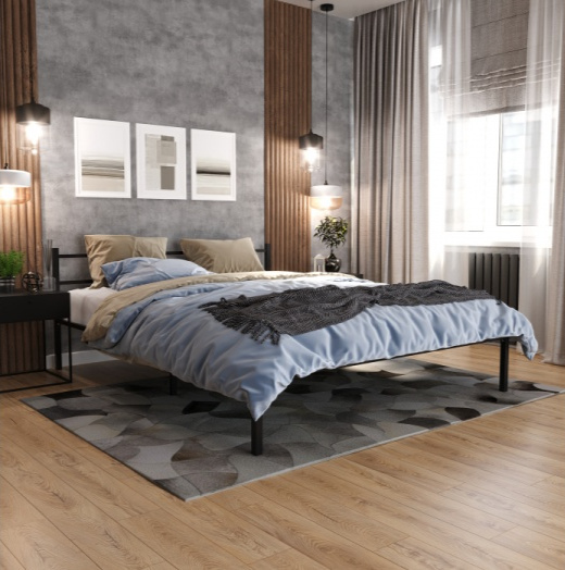 Кровать Фади, 160x200, черная