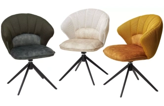 Стул Astra, поворотный, белый Sonic 23 ткань, 7525-01 велюр, черный каркас