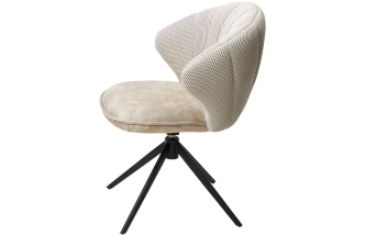 Стул Astra, поворотный, белый Sonic 23 ткань, 7525-01 велюр, черный каркас