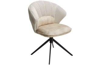 Стул Astra, поворотный, белый Sonic 23 ткань, 7525-01 велюр, черный каркас