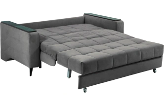 Диван прямой Нельсон 155, ткань Lamb storm, декор Венге