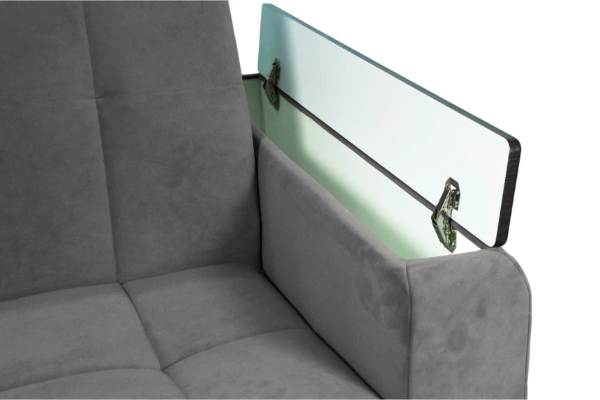 Диван прямой Нельсон 155, ткань Lamb storm, декор Венге