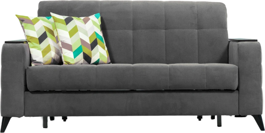 Диван прямой Нельсон 155, ткань Lamb storm, декор Венге