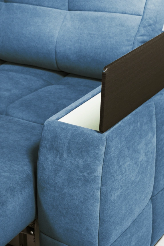 Диван прямой Сиэтл, ткань Lamb slate, декор Структурный Кофе