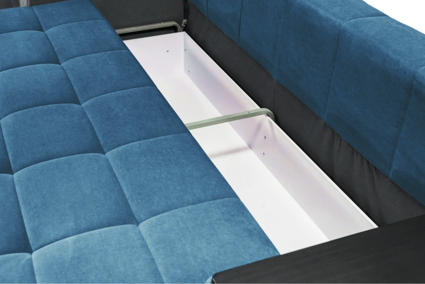 Диван прямой Сиэтл, ткань Lamb slate, декор Структурный Кофе