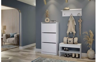 Тумба для обуви Лофт 3 фасада, 68x134.7x28, Белый