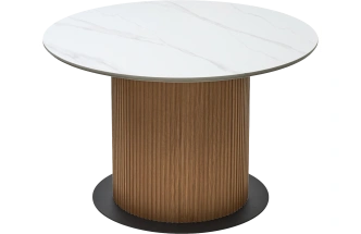 Кухонный стол Mesa D120, цвет белый мрамор M326, каркас Oak