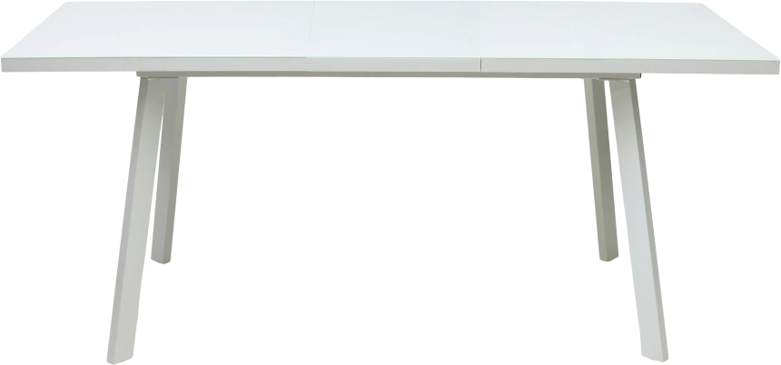 Кухонный стол раздвижной Форел 140, белый, стекло, белый