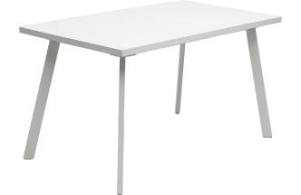 Кухонный стол раздвижной Форел 140, белый, стекло, белый