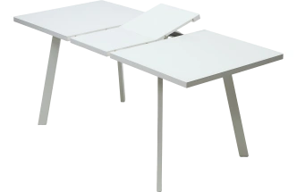 Кухонный стол раздвижной Форел 140, белый, стекло, белый