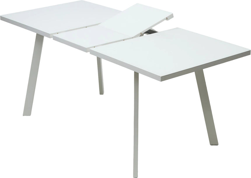 Кухонный стол раздвижной Форел 140, белый, стекло, белый