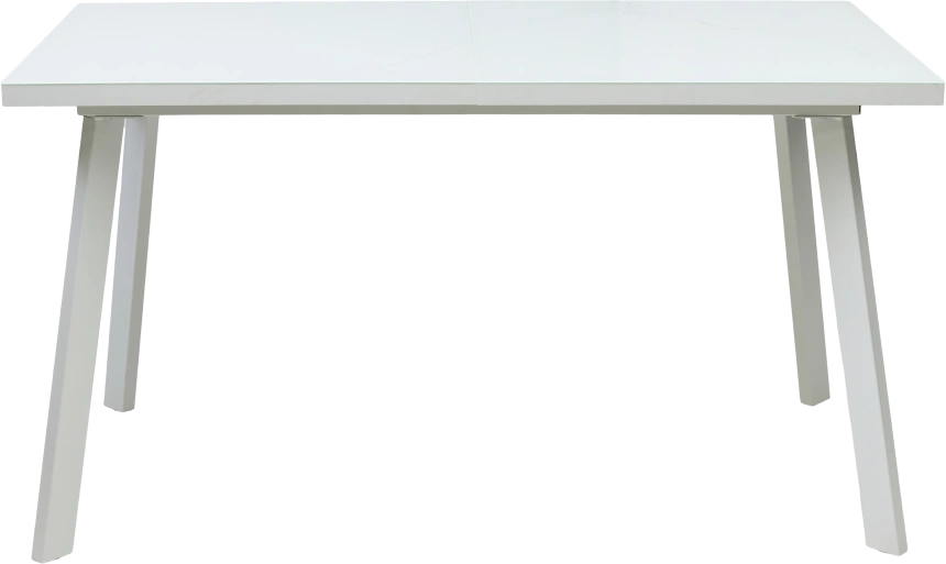 Кухонный стол раздвижной Форел 140, белый, стекло, белый