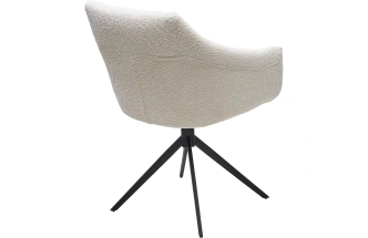 Стул Clouds, мягкий, поворотный, белый Wales 101, букле, черный каркас